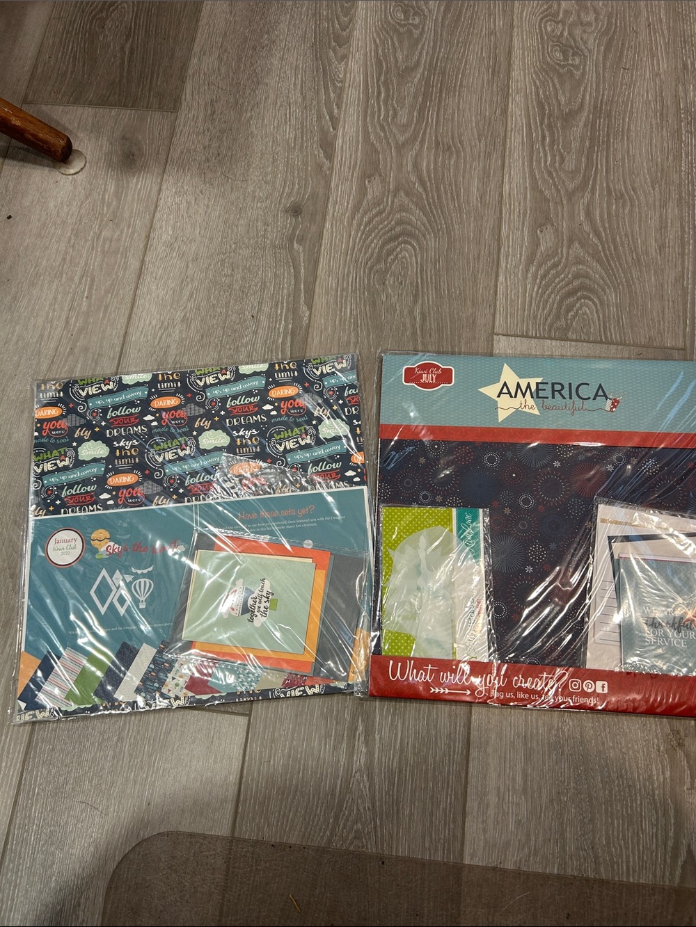 Kiwi lane Scrapbooking Paper Packs - Teal, Navy, Red Accents